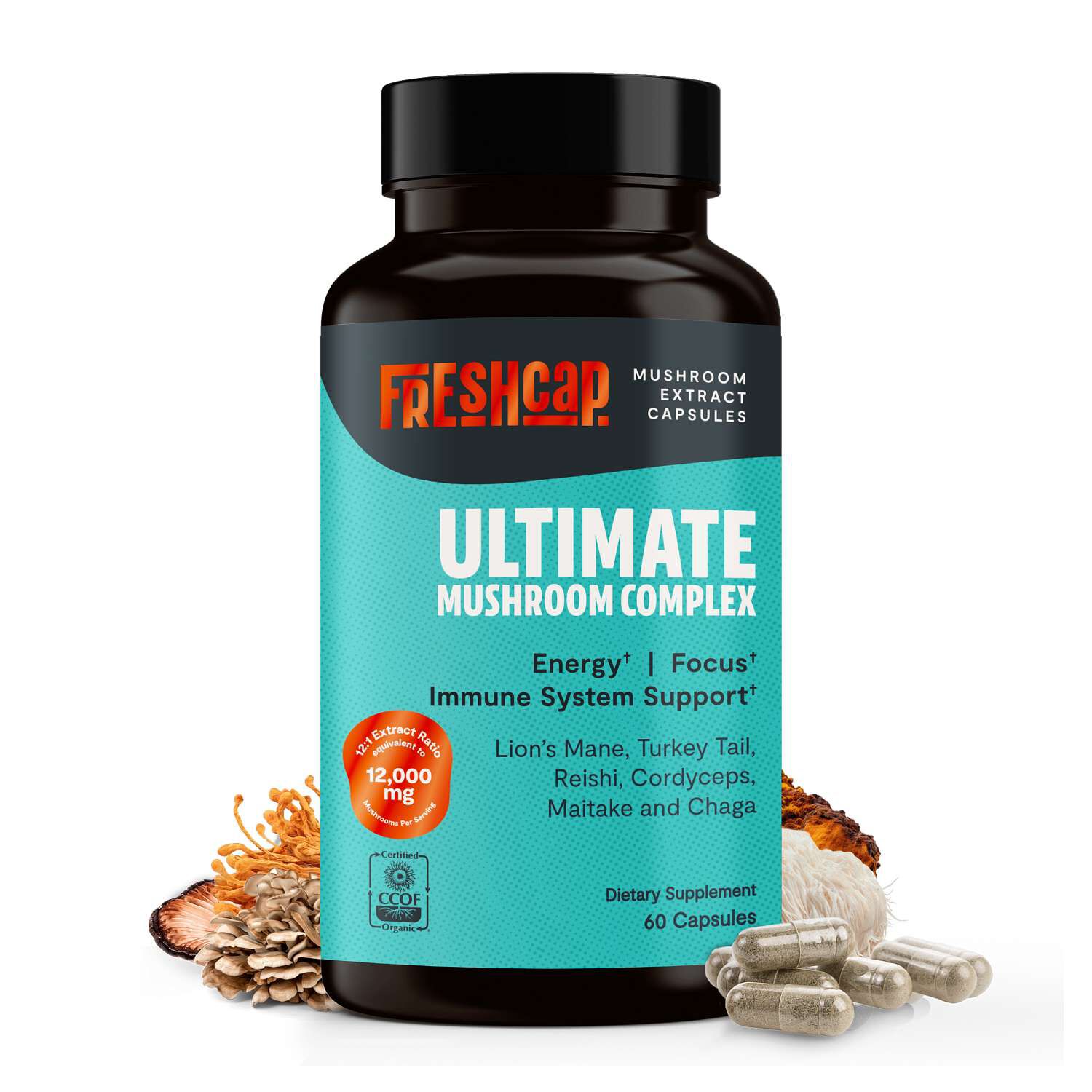 Ultimate Mushroom Complex - 60 Capsules (30 Servings) | GNC
